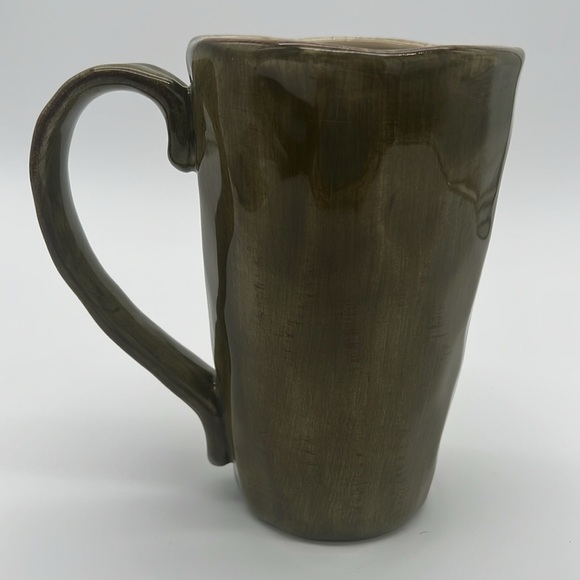 Gisella Handpainted Extra Large Olive Green Ceramic Mug - Tabletops Unlimited - Picture 4 of 12